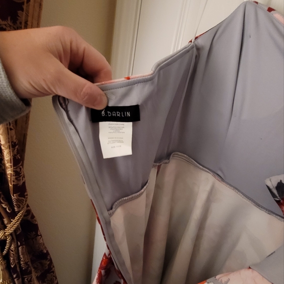 🎀HOST PICK🎀 B. Darlin Strapless Mini Dress Size 11/12 Color Gray Pinks & Reds - Picture 7 of 11